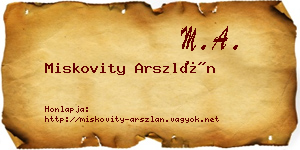 Miskovity Arszlán névjegykártya